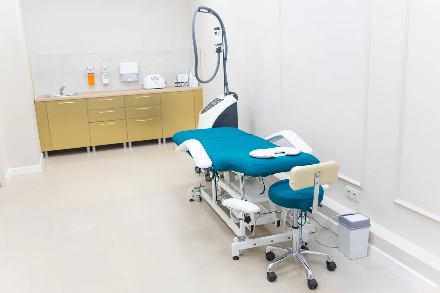 Clean consultation room prepared for patient follow-ups
