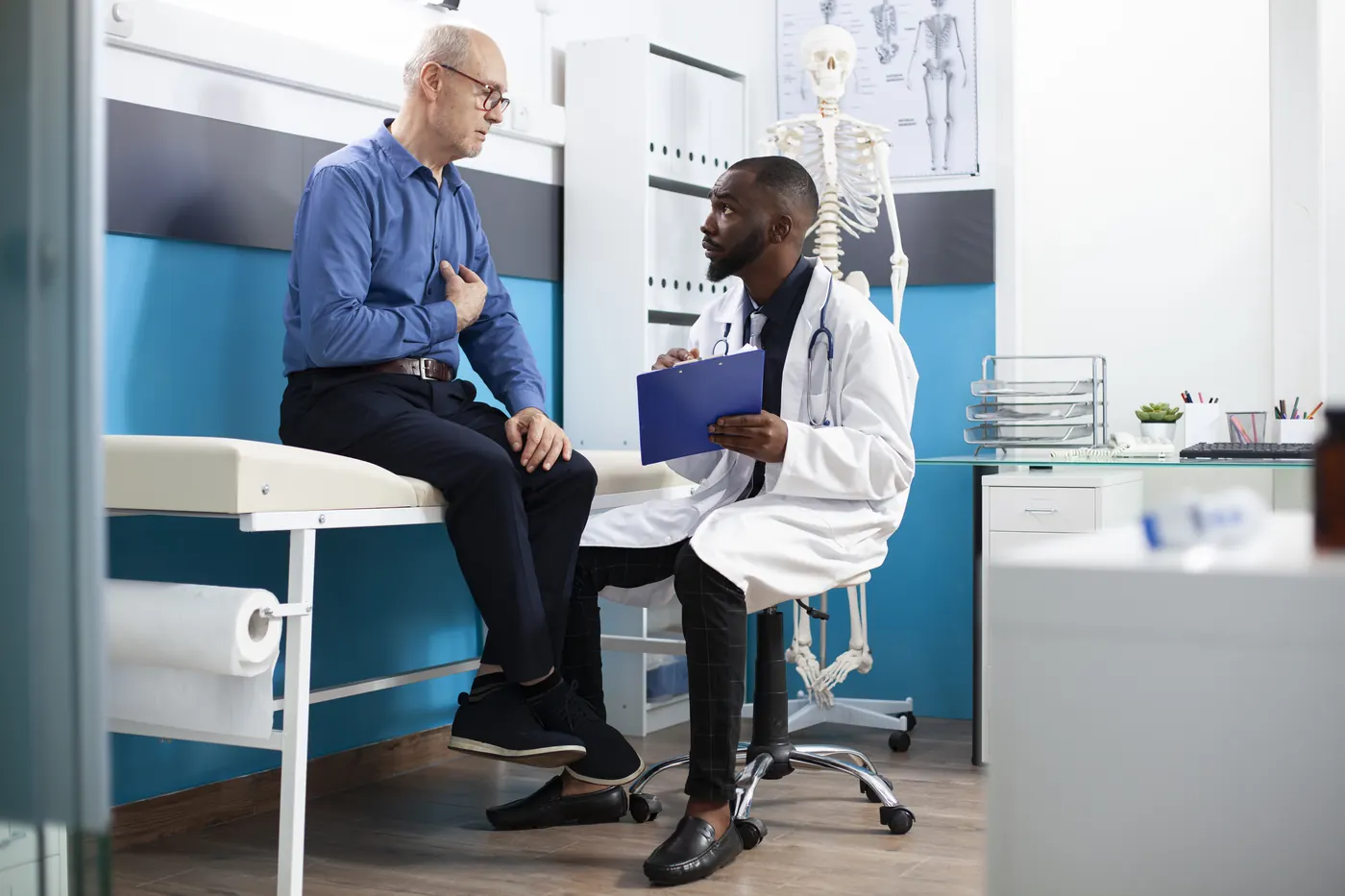Doctor consulting with a patient in a private practice